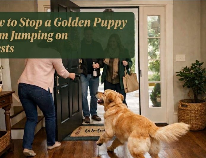 How to Stop a Golden Puppy From Jumping on Guests