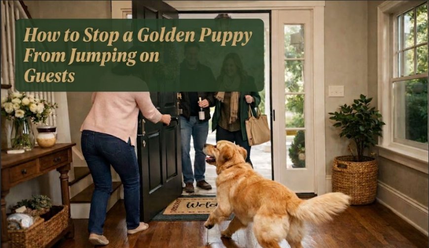 How to Stop a Golden Puppy From Jumping on Guests